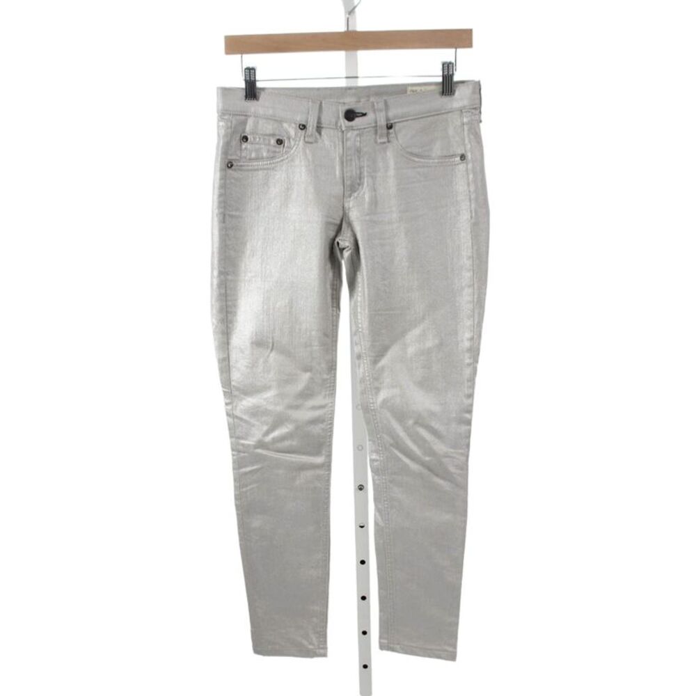 Rag & Bone Jean Womens Skinny Jeans Silver Mid Rise Cotton Size 26
